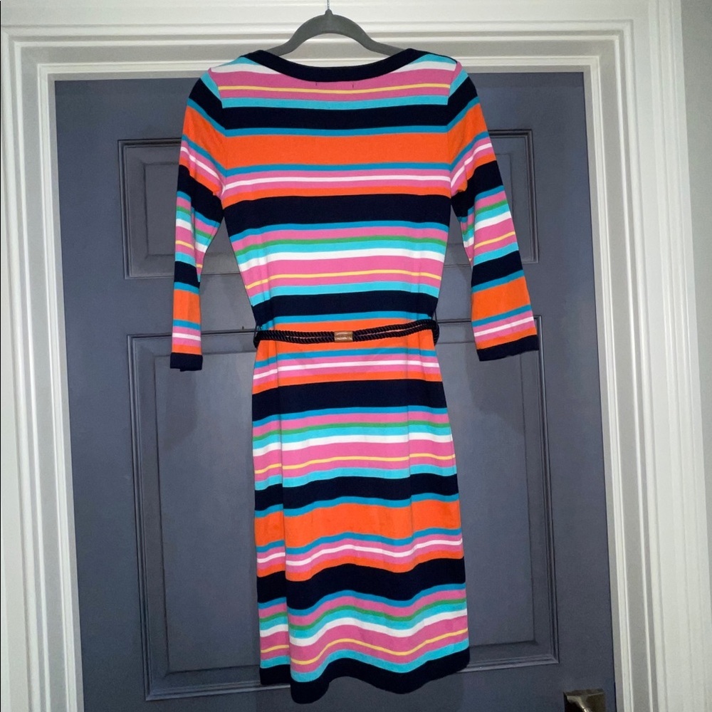 Lauren Ralph Lauren  Multicolor Striped Midi Sleeve Dress Size XS with belt - Picture 6 of 8